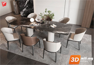 Dining Table Set Skp Files
